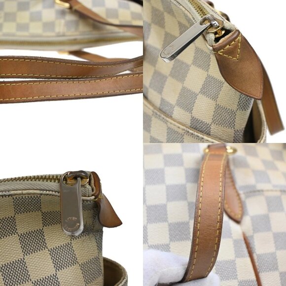 LOUIS VUITTON Totally MM Shoulder Bag Damier Azur Leather White - Picture 15 of 16